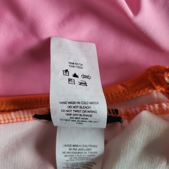 New Kate Spade NY Plunging V-Neck Colorblock Barbie Pink/Orange Swimsuit Small - Picture 14 of 17